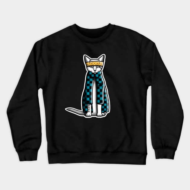 Gato Cholo - Cat with Attitude Crewneck Sweatshirt by prettyinink